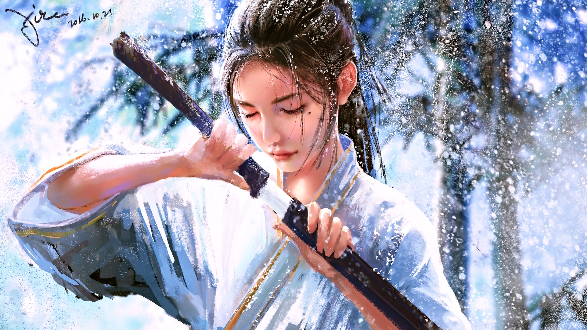 二次元角色女刀|插画|游戏原画|五十涂工作室 - 原创作品 - 站酷 (ZCOOL)