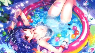 动漫夏天泳装少女