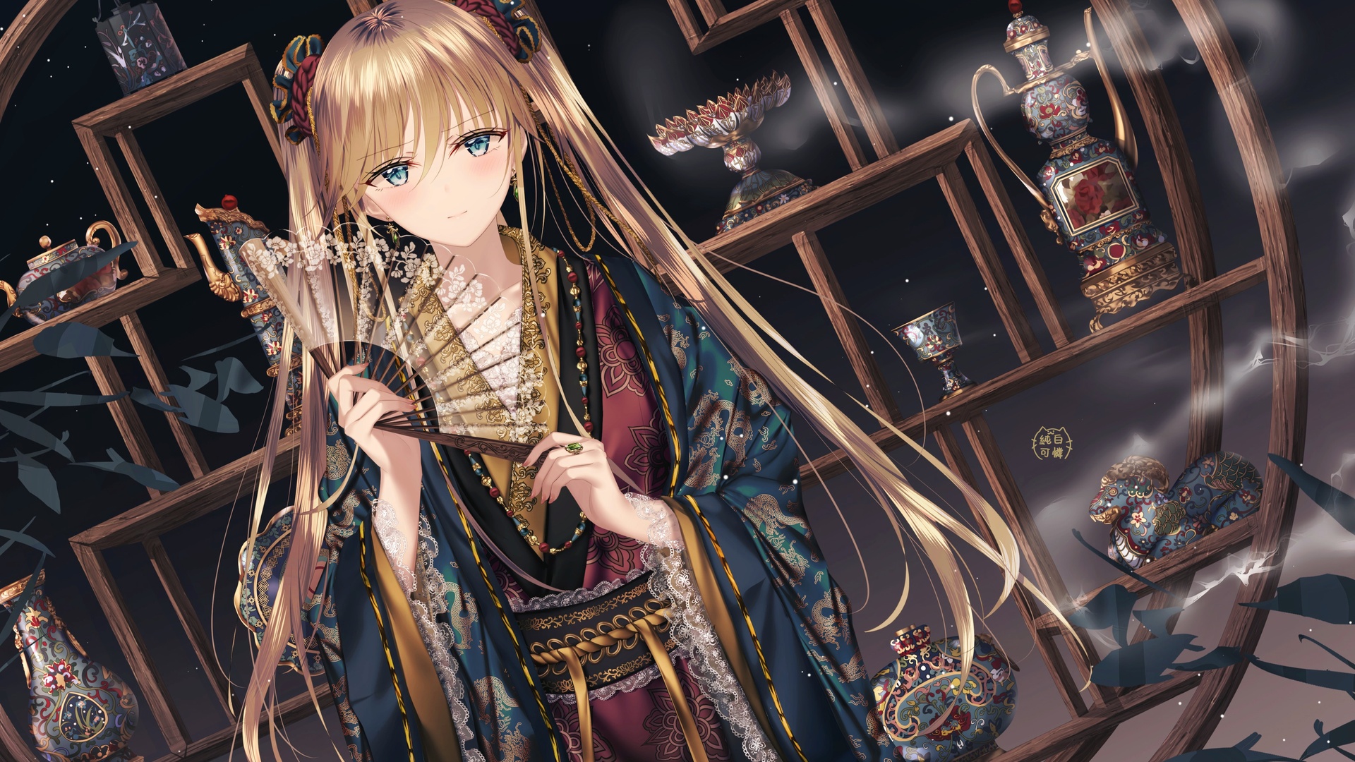 长发女子 中国风 古典 古董 艺术 收藏品 4k高清动漫壁纸壁纸