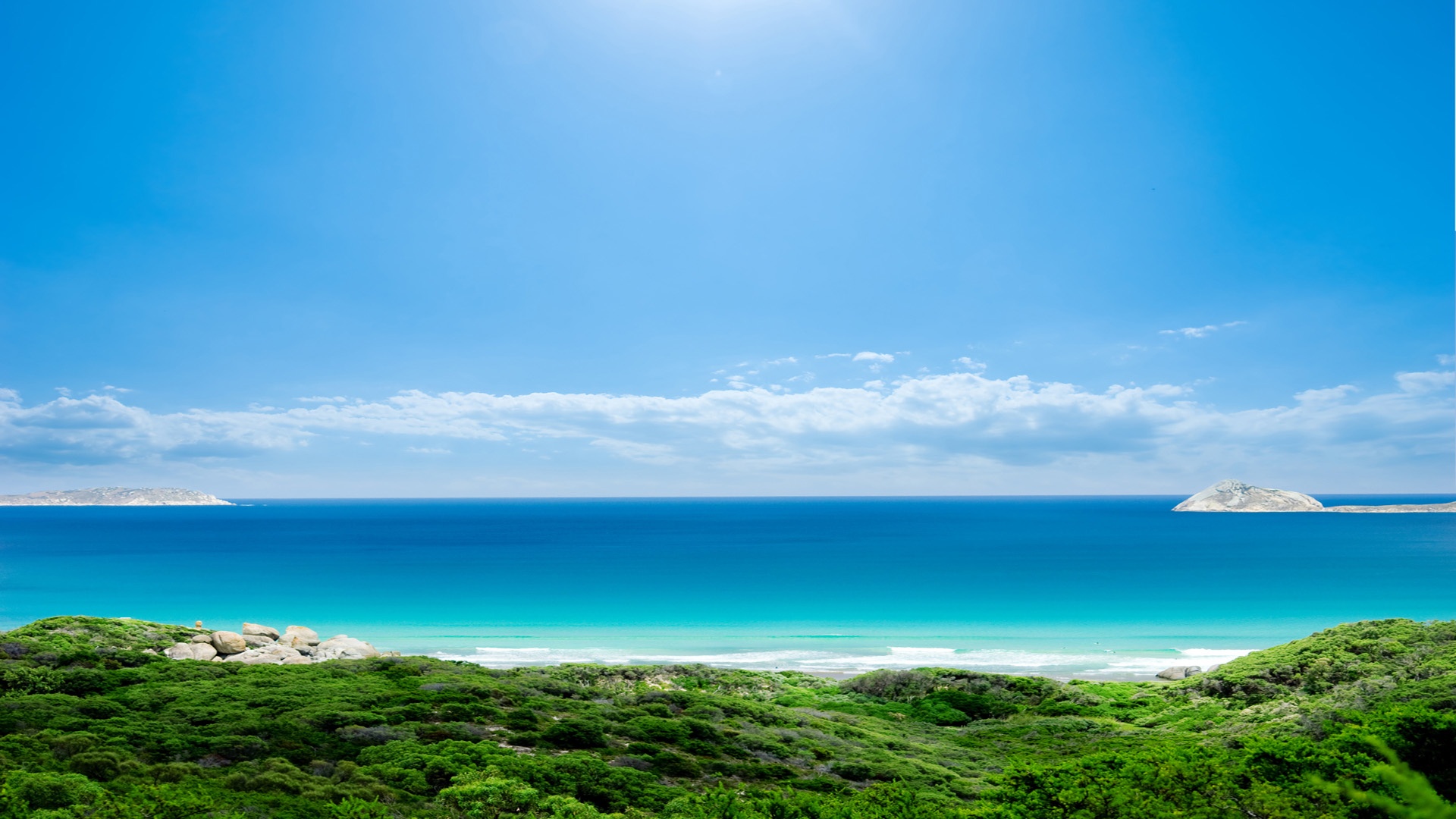 蓝天白云夏天大海 阳光 天空 风景宽屏桌面壁纸壁纸蓝天白云壁纸图片 桌面壁纸图片 壁纸下载 元气壁纸