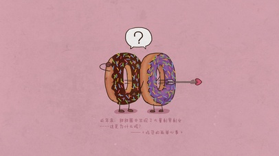 吃货的孤单心事可爱卡通甜甜圈文字宽屏文字控