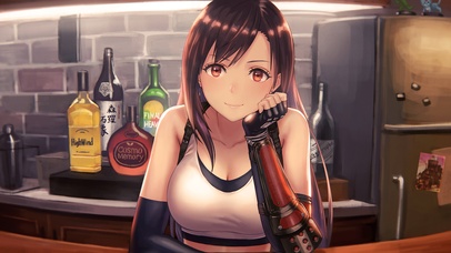 蒂法最终幻想7蒂法洛克哈特凝视酒吧4k高清动漫壁纸图片4k